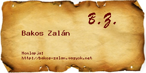 Bakos Zalán névjegykártya