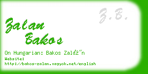 zalan bakos business card